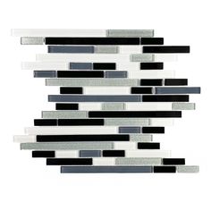 black and white glass mosaic tile backsplash