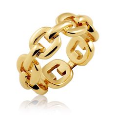 Dylan Chunky Ring – Sahira Jewelry Design Link Ring, Bold Jewelry, Linking Rings, Hypoallergenic Jewelry, The Grove, Gold Necklace Layered, Plated Ring, Gold Plated Rings, Stainless Steel Rings