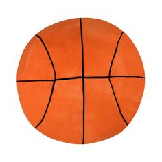 an orange basketball ball with black lines on the outside is shown in front of a white background