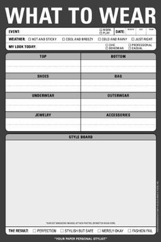 an invoice sheet with the words what to wear on it and a black background