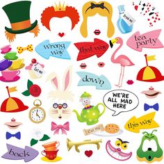 an assortment of funny stickers on a white background