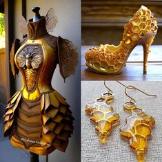 Bee And Honey Costume, Bee Fairy Costume, Bee Costume Women's, Bee Armor, Bee Inspired Outfit, Bee Cosplay, Bee Clothes, Honey Costume, Queen Bee Costume