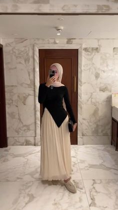 2. Fashion: #fashion, #style, #outfitinspiration, #beauty Hijabi Skirt Outfits Casual, Hijabi Skirt Fits, Hijabi Maxi Skirt Outfit, Black Skirt Hijab Outfit, Hijabi Dress Outfits, Modest Outfits Muslim Casual, Modest Hijabi Fashion, Muslim Modest Outfits, Modest Outfits Hijab