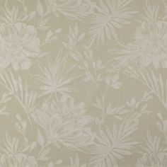 an image of a flower pattern on fabric in grey and white colors, that is very similar to the wallpaper