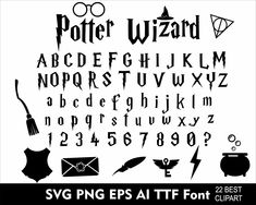 the harry potter font and numbers