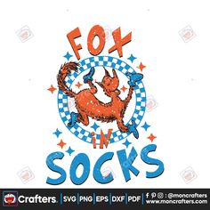 an image of fox in socks with the words fox in socks and stars on it