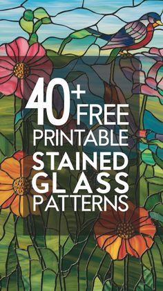 the words 40 free printable stained glass patterns