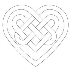 a heart with two intertwined hearts in the middle, and one knoted together