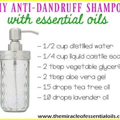 DIY Dandruff Shampoo with Essential Oils Essential Oil Shampoo Recipe, Essential Oil Shampoo, Shampoo Recipe, Homemade Essential Oil, Homemade Shampoo, Me And My Sister, Diy Shampoo, Diy Hair Mask