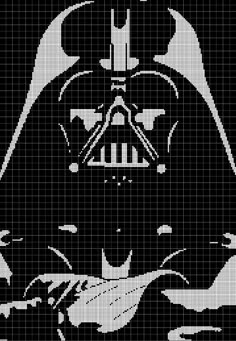 a star wars cross stitch pattern with darth vader in the center, on a black background