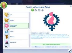 an image of a computer screen with the word, select a career for friya