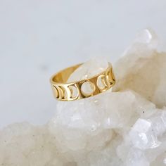 Moon Phase Ring Waterproof Details: • MATERIAL: PVD, 18K gold plated over stainless steel • Size: Thin Ring 6.5 Style Quizzes, Moon Phase Ring, Coin Choker, Cuff Ring, Clear Bag, Cuff Rings, Clear Bags, Beaded Hoop Earrings, Stainless Steel Band