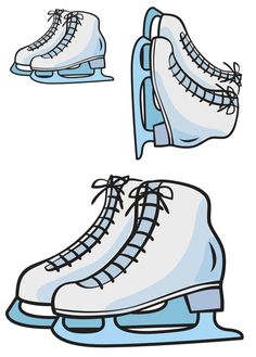 two ice skates with laces on them