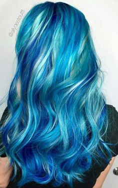 Blue Hair Streaks, Blonde And Blue Hair, Hair Streaks, Awesome Hair