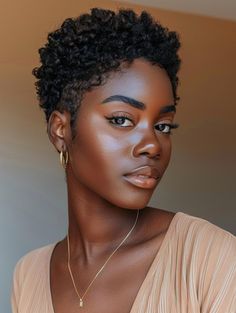 Pixie Afro Hair, Styles Black Women, Short Curly Haircuts For Black Women, Short Black Woman Hair, Woman Braids, Short Afro Hair Styles, Braided Styles For Short Hair, Make Up For Short Hair, Coily Pixie Haircut