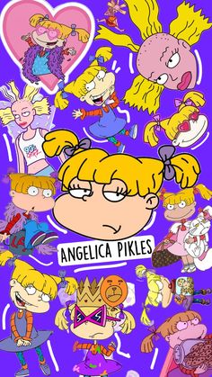 an image of cartoon characters with the words angelica pixels