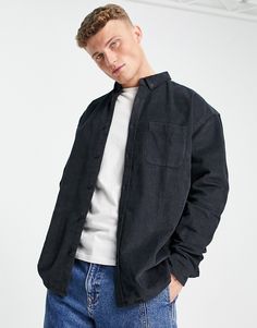 Shirt by ASOS DESIGN Waist-up dressing Button-down collar Button placket Chest pocket Drop shoulders Oversized fit Oversized Shirt Jacket Outfit, Corduroy Shirt Mens Outfit, Shirt Jacket Outfit, Oversized Shirt Men, Cord Shirt, Corduroy Shirt, Mens Fall, Oversized Shirt, Casual Shirts For Men