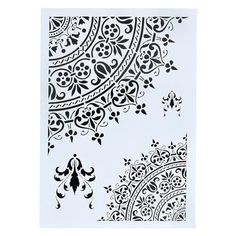 an intricately designed paper with black and white designs