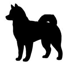 a black dog sticker on a white background