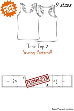 the tank top sewing pattern is shown