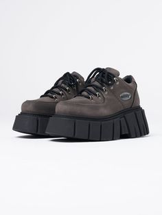 Shop these chunky lace up platform shoe in brown. Made from vegan leather, with contrast soles in black. Featuring studs details and a Minga logo. International shipping available and students get 15% off. Shoes Reference, Minga London, Shoes Chunky, Platform Shoe, Chunky Shoes, Brown Shoes, Shoe Closet, Shoes Uk