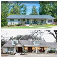 before and after photos of a house