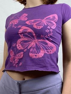 Short Sleeve Butterfly Crop Top - AnotherChill