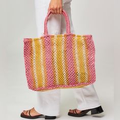 The Jacksons Pink Striped Handmade Jute Shopper Tote. Brand New With Tags. Beautiful Bag, Perfect For Summer! Spring Pink Woven Bag, Pink Handwoven Bag For Spring, Summer Pink Handwoven Bag, Spring Pink Handwoven Bag, Handwoven Pink Summer Bag, Summer Handwoven Pink Bag, Handwoven Pink Bags For Spring, Pink Summer Bags For Day Out, Chic Pink Woven Bag