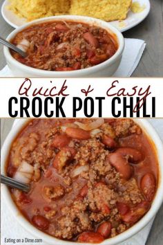 quick and easy crock pot chili is the perfect meal to make for lunch or dinner