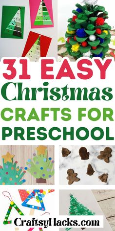 christmas crafts for preschool and toddlers that are easy to make, perfect for the holidays