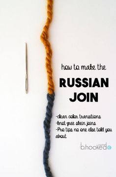 a crochet hook with the words how to make the russian joinr