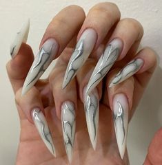 24pcs Halloween 3D False Nails - Mysterious Gothic Fidelity Nail Art Fake Nails Long, Nail Art Stripes, Sharp Nails, Nail Art Salon, Nagel Tips, Nail Type, Striped Nails, Girls Nails, Manicure Y Pedicure