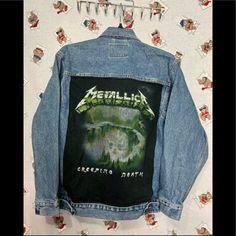 Size S/M True To Size. Good Used Condition. Message Me If You Have Any Questions. Spirit Week, Jean Jacket, Mens Jackets, Metallica, Jackets & Coats, Man Shop, Color