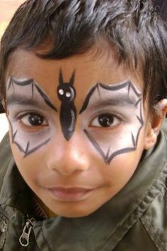 Bat Face Paint, Face Painting For Boys, 3d Chalk Art