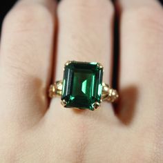 -Vintage 14k Gold Rectangular Cut Simulated Emerald Ring 7US -Ring size: 7 ~ 7.25 US -Simulated Emerald size: 12.2 mm x 9.9 mm -Total weight: 3.7 g -Marked 14k Formal Rectangular Hallmarked Emerald Ring, Formal 14k Gold Emerald Rectangular Ring, Formal Rectangular Emerald Ring With Center Stone, Elegant Green Rectangular Signet Ring, Elegant Rectangular Emerald Signet Ring, Elegant Green Emerald Cut Signet Ring, Formal Rectangular Emerald Ring With Prong Setting, Green Rectangular Signet Ring For Formal Occasions, Classic Rectangular Emerald Wedding Ring