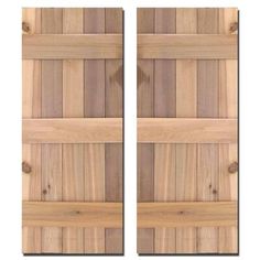 two doors with wooden slats on each side