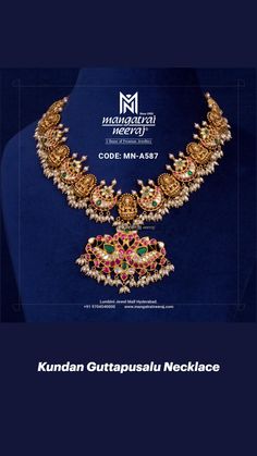 Mangatrai Neeraj Jewellery, Guttapusalu Necklace, Kundan Jewellery, A House, Personalized Jewelry, Custom Jewelry, Gold Jewelry, Diamonds, Gold