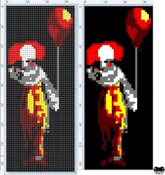 the pixel art is designed to look like clowns