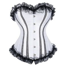 This Beautiful Fashion Underbust Corset Is Lace Up On Back,Plastic Boning To Support The Corset Is Designed To Create A Wonderful Hourglass Figure For An Alternative Outfit A Night Out The Corset Top Is Made Of 90% Polyester And 10% Spandex Material. Corsets And Bustiers Wash Care: Hand Wash Separately In Lukewarm Water, Do Not Wring Dry Or Iron. Medieval Outfit, Plus Size Costumes, Corset Fashion, Blue Yellow Red, White Corset