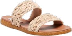 Casual Beige Beach Sandals, Brown Sandals With Woven Sole For Summer, Casual Brown Footbed Sandals For Beach, Brown Sandals With Woven Sole For Summer Outings, Flat Sand Sandals For Vacation, Brown Summer Footbed Sandals For Vacation, Brown Sandals With Woven Sole For Beach Season, Beige Slip-on Sandals For Beach Season, Natural Color Synthetic Sandals For Vacation