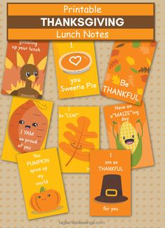 printable thanksgiving lunch notes for kids