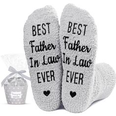 Gifts For Father In LawLooking for the perfect gift for your father in law? Our father in law gifts feature a fun message that reads "BEST FATHER IN-LAW EVER" under your feet. Our socks must be the brilliant choice for him!Size & MaterialThese fluffy socks are made of plush coral fleece, providing ultimate comfort and warmth. Our unisex design fits most men's US size 7-10. Our fuzzy socks also feature black non-slip soles, ensuring your safety on wood and tile floors.Cupcake PackagingTo ensure e Radiologist Gifts, Funny Socks For Men, Dental Assistant Gifts, Father In Law Gifts, Best Father, Medical Gifts, Fluffy Socks, 70th Birthday Gifts, Bride And Groom Gifts