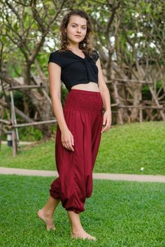 Our Classic Pants come in a variety of solid colors making them practical and easy to combine with other tops and accessories. Feel free to select the sandals, hair bands or jewelry which best fits your style and, remember, plain colors go with all sorts of designs so you can get creative with your choice of tops!  As with most of our Harem Pants  they provide comfort and style and also double up as jumpsuits depending on your mood. They are excellent maternity wear due to th Casual Summer Harem Yoga Pants, Casual Harem Yoga Pants For Summer, Versatile Summer Yoga Pants With Elastic Waistband, Versatile Summer Yoga Pants, Casual Summer Harem Pants For Yoga, Versatile Summer Harem Pants For Yoga, Versatile Harem Pants For Yoga In Summer, Versatile Harem Pants For Yoga And Summer, Versatile Solid Color Yoga Pants For Summer