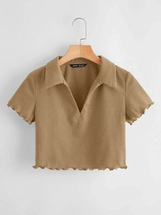 T Shirt Crop Top, Rib Knit Top, Trendy Fashion Tops, Fashion Attire, Girls Fashion Clothes, Teenage Fashion Outfits, Teen Fashion Outfits, Teen Fashion