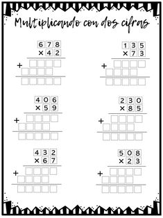 the printable worksheet for multi - digiting with numbers and symbols on it