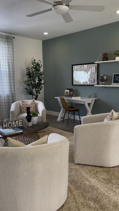 a living room filled with furniture and a flat screen tv