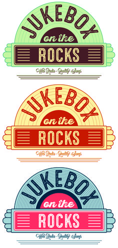 four different types of logos with the words super rock on them and an image of some type