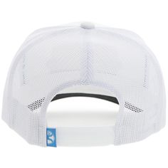 the white trucker hat is shown on a white background