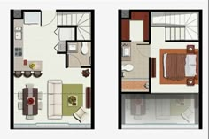 two floor plans of a small apartment