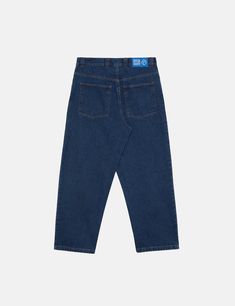 Polar Skate Co. Big Boy Jeans (Relaxed) - Dark Blue Big Boy Jeans, Button Embroidery, Boy Jeans, Woven Label, Ykk Zipper, Woven Labels, Boys Jeans, Big Boy, Baggy Fits